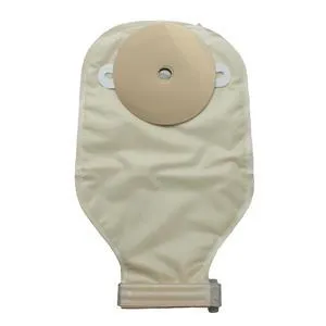 One-piece Post-Op Precut Adult Drainable Pouch 1" Round With Barrier Roll-Up Trim Shield